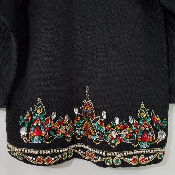 VTG SUMMIT HILL Black Embellished Sweater Size M - Picture 3 of 11
